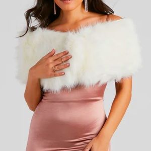 Windsor White Faux Fur Wrap